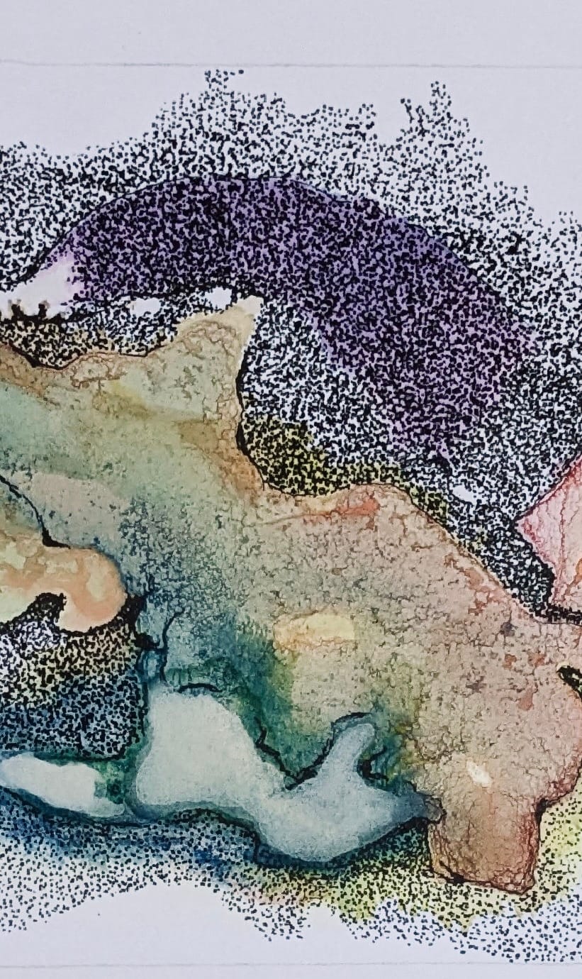 Les lutins-Douce heure matinale-détail/21x29 cm-2025 3.jpg — Lise Thabaud
